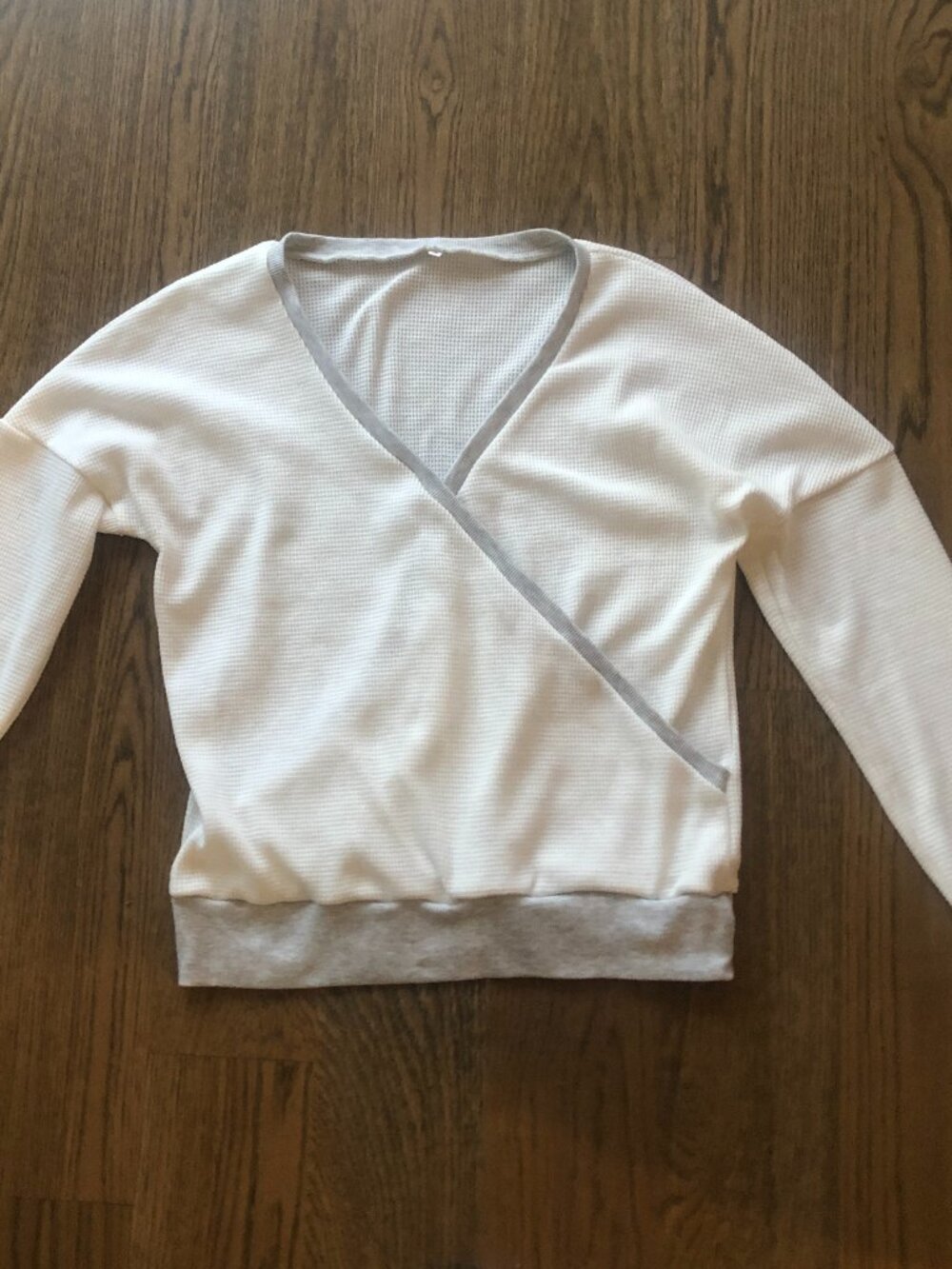 Waffle Knit Crossover Top